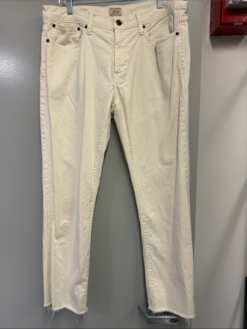 J. Crew Slim Straight Jeans in Cream